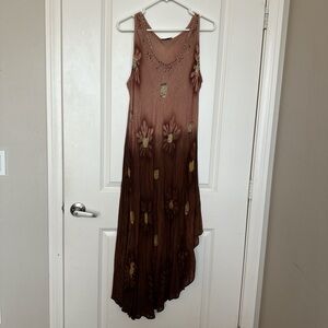 vintage y2k just cruising asymmetrical fishtail scoop neck sleeveless maxi dress